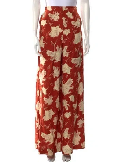 Pre-owned Scanlan Theodore Linen Wide Leg Pants W/ Tags In Orange