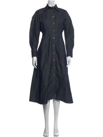 Pre-owned Scanlan Theodore Long Dress In Blue