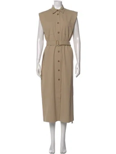 Pre-owned Scanlan Theodore Long Dress In Brown