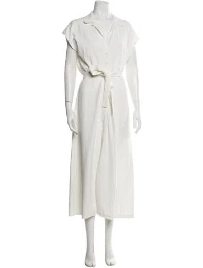Pre-owned Scanlan Theodore Long Dress In White