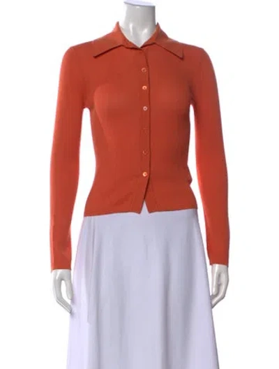 Pre-owned Scanlan Theodore Long Sleeve Button-up Top In Orange