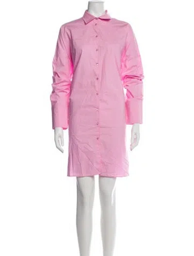 Pre-owned Scanlan Theodore Long Sleeve Button-up Top In Pink