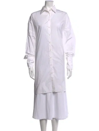 Pre-owned Scanlan Theodore Long Sleeve Button-up Top In White