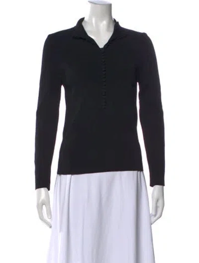 Pre-owned Scanlan Theodore Long Sleeve Polo In Black