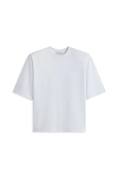 Scanlan Theodore Mercerised Oversize Shoulder Pad Tee In White