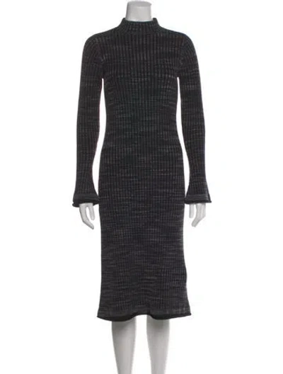 Pre-owned Scanlan Theodore Merino Wool Midi Length Dress In Multi