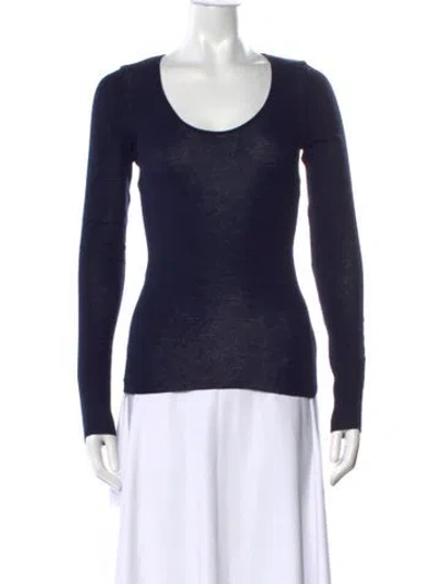Pre-owned Scanlan Theodore Merino Wool Scoop Neck Sweater In Black