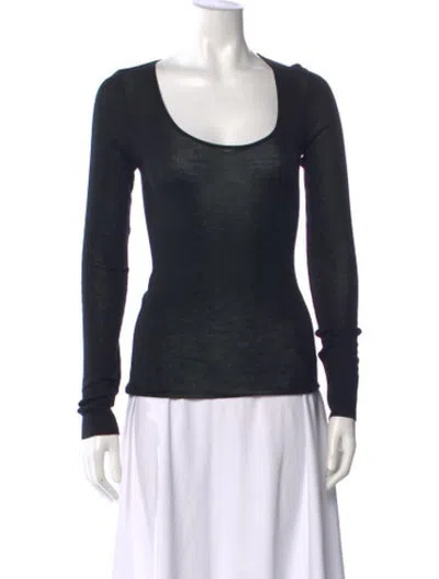 Pre-owned Scanlan Theodore Merino Wool Scoop Neck Sweater In Black