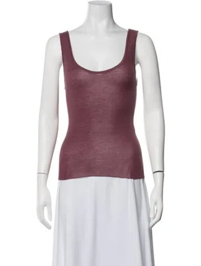 Pre-owned Scanlan Theodore Merino Wool Scoop Neck Top In Pink