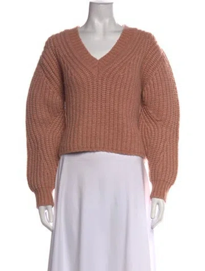 Pre-owned Scanlan Theodore Merino Wool V-neck Sweater In Pink