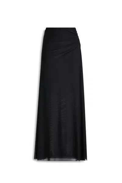 Scanlan Theodore Mesh Draped Skirt In Black
