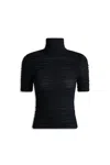Scanlan Theodore Mesh Ruched Top In Black