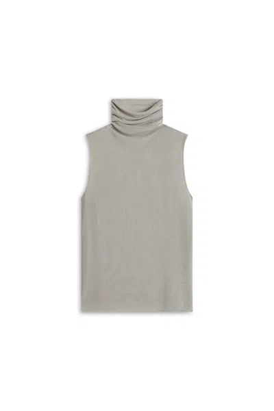 Scanlan Theodore Mesh Soft Funnel Neck Tank In Gray