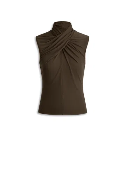 Scanlan Theodore Mesh Turban Sleeveless Top In Green