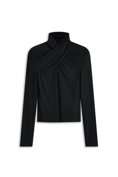 Scanlan Theodore Mesh Turban Twist Top In Black