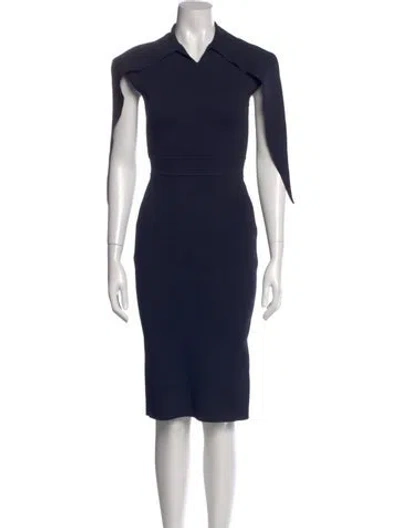 Pre-owned Scanlan Theodore Midi Length Dress In Blue