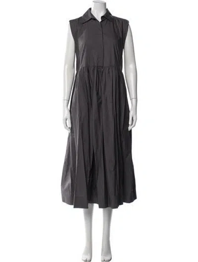 Pre-owned Scanlan Theodore Midi Length Dress In Gray