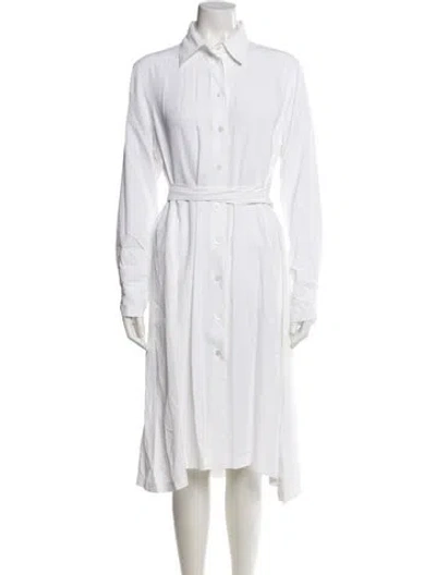 Pre-owned Scanlan Theodore Midi Length Dress In White