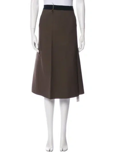 Pre-owned Scanlan Theodore Midi Length Skirt In Brown