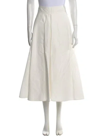 Pre-owned Scanlan Theodore Midi Length Skirt In White