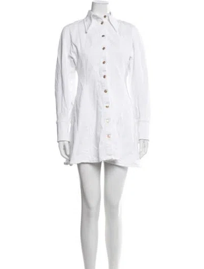 Pre-owned Scanlan Theodore Mini Dress In White