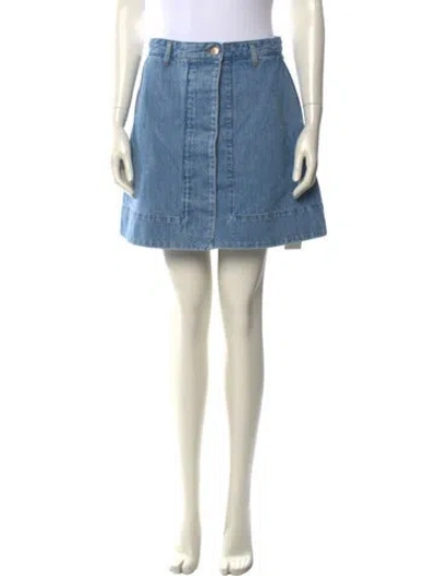 Pre-owned Scanlan Theodore Mini Skirt W/ Tags In Blue