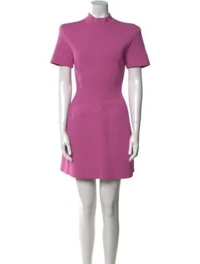 Pre-owned Scanlan Theodore Mock Neck Mini Dress In Pink