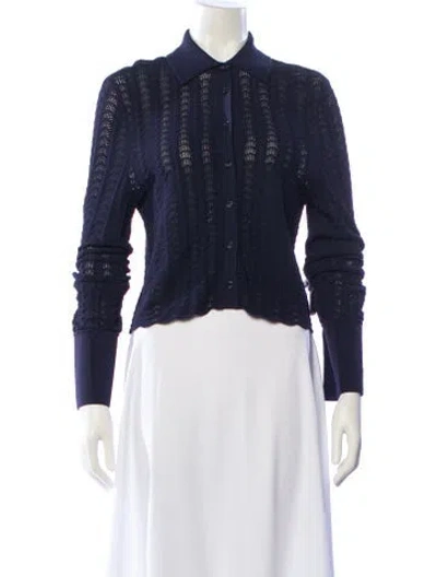 Pre-owned Scanlan Theodore Mock Neck Sweater In Blue