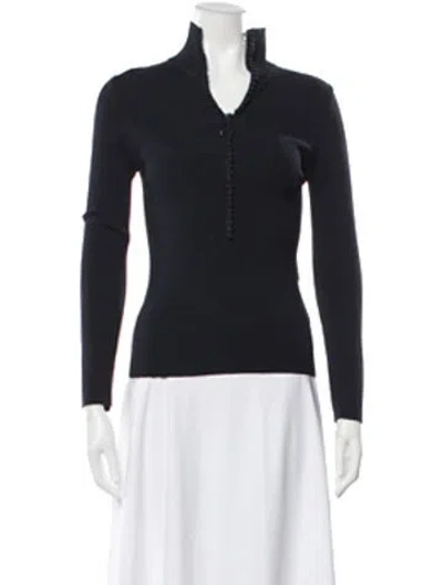 Pre-owned Scanlan Theodore Mock Neck Sweater In Blue