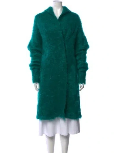 Pre-owned Scanlan Theodore Mohair Open Front Sweater In Green