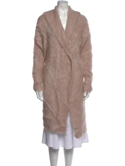 Pre-owned Scanlan Theodore Mohair Open Front Sweater In Pink
