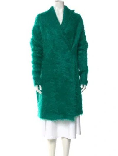 Pre-owned Scanlan Theodore Mohair V-neck Sweater In Green