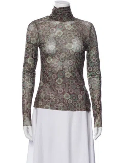 Pre-owned Scanlan Theodore Nylon Floral Print Top In Multi