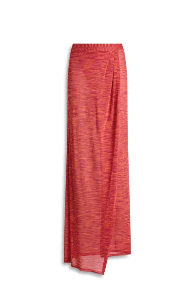 Scanlan Theodore Ombre Wrap Skirt In Red
