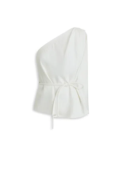 Scanlan Theodore One Shoulder Soft Top In White