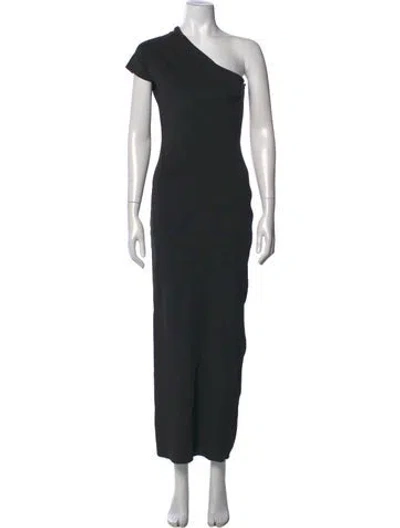Pre-owned Scanlan Theodore One-shoulder Long Dress In Blue