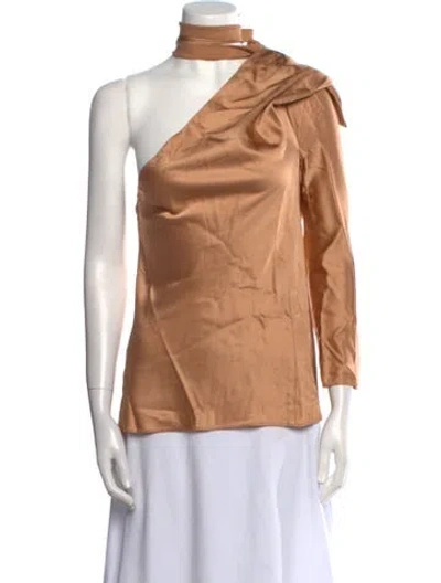 Pre-owned Scanlan Theodore One-shoulder Sleeveless Blouse In Neutral