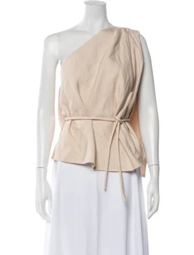 Pre-owned Scanlan Theodore One-shoulder Sleeveless Top W/ Tags In Neutrals