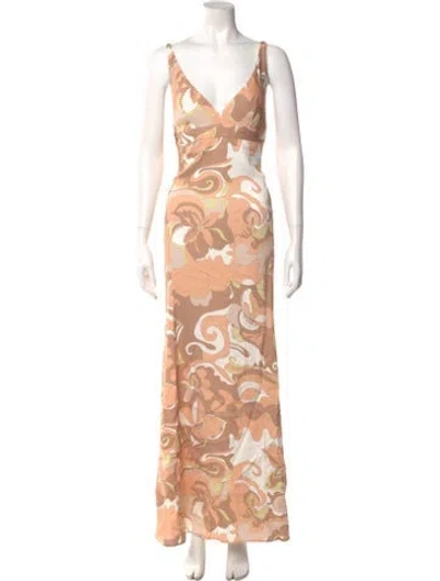 Pre-owned Scanlan Theodore Paisley Print Long Dress W/ Tags In Multi
