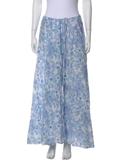 Pre-owned Scanlan Theodore Paisley Print Long Skirt In Blue