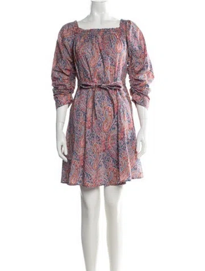 Pre-owned Scanlan Theodore Paisley Print Mini Dress In Multi
