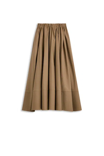 Scanlan Theodore Parachute Cotton Bonded Skirt In Brown