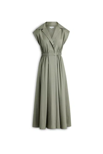 Scanlan Theodore Parachute Cotton Cap Sleeve Dress In Green