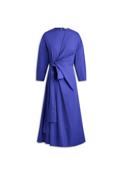 Scanlan Theodore Parachute Cotton Drape Dress In Blue