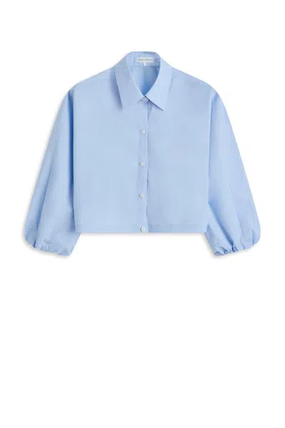 Scanlan Theodore Parachute Cotton Gather Shirt In Blue