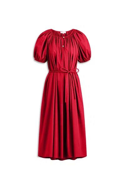Scanlan Theodore Parachute Cotton Poppy Dress In Red
