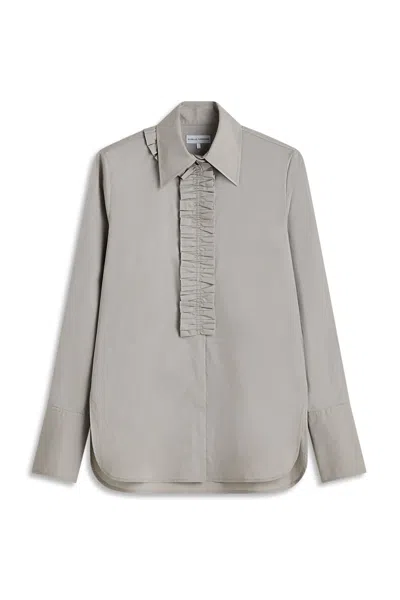 Scanlan Theodore Parachute Cotton Ruffle Shirt In Gray