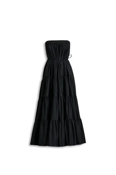 Scanlan Theodore Parachute Cotton Tier Dress In Black