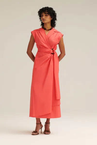 Scanlan Theodore Parachute Cotton Wrap Dress In Multi