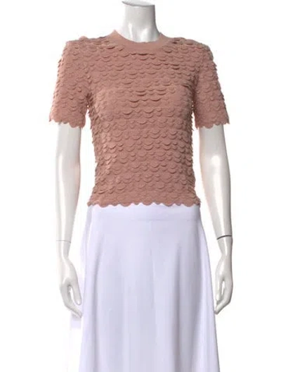 Pre-owned Scanlan Theodore Patterned Crew Neck Top In Pink